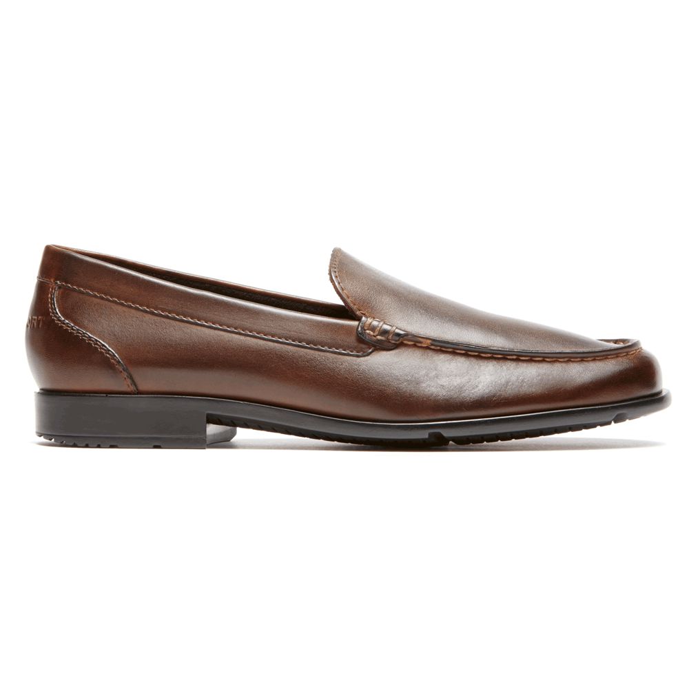 Rockport Classic Venetian Slip-Ons - Mens Loafers - Dark Brown - NZ (WSA-915307)